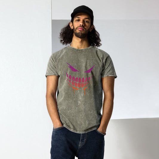 Grin Face T-Shirt – Joker Vibes auf Denim – Hochwertiges von Lumeza | Jetzt entdecken