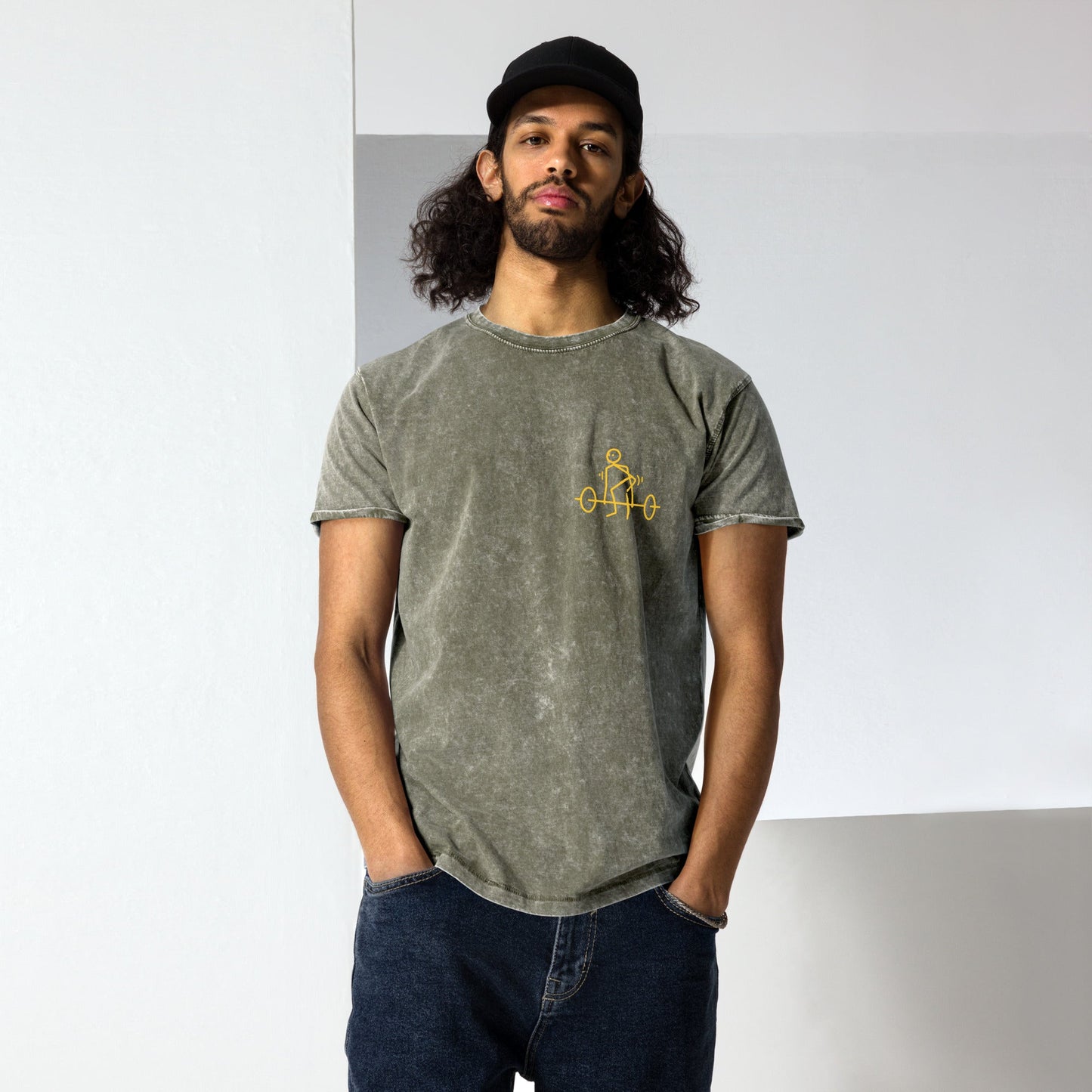 Let the Gains Begin – Denim Gym T-Shirt – Hochwertiges von Lumeza | Jetzt entdecken