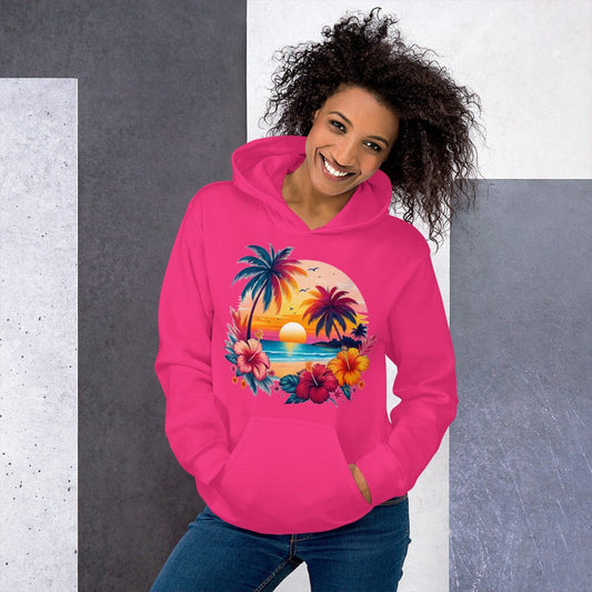 Tropischer Sunset Hoodie – Pink, Orange & mehr – Hochwertiges von Lumeza | Jetzt entdecken